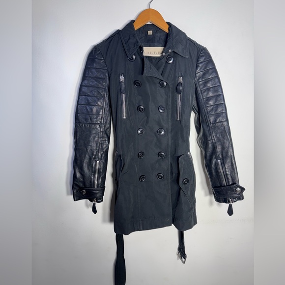 Burberry Jackets & Blazers - Burberry Brit Double Breasted Short Trench Coat Jacket Black US 6